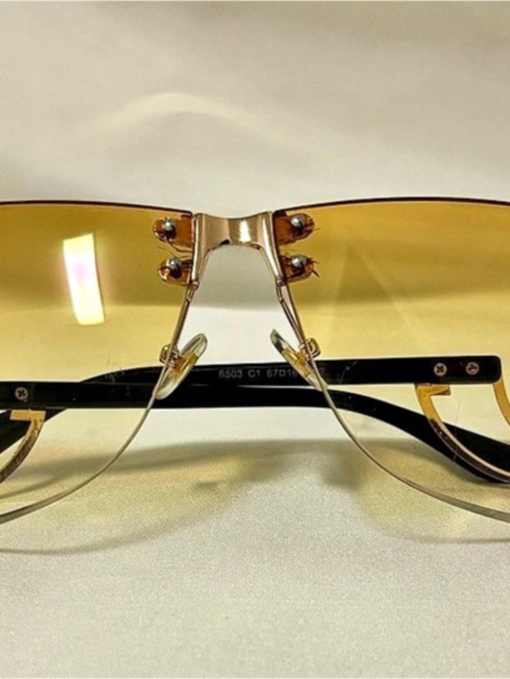 Gold & Black Shield Sunglasses Like New